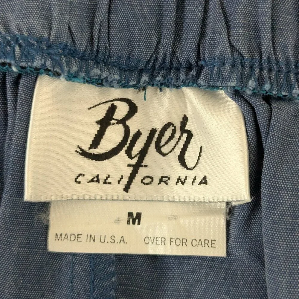 BYER CALIFORNIA Blue Pleated Short Wrap Skort; Size M